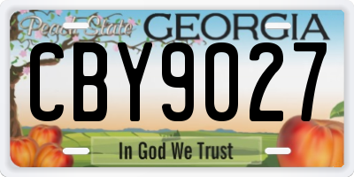 GA license plate CBY9027