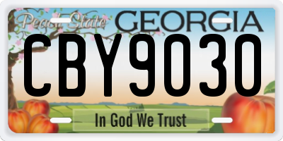 GA license plate CBY9030