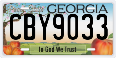 GA license plate CBY9033