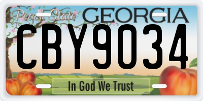 GA license plate CBY9034