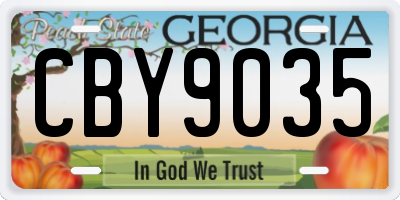 GA license plate CBY9035