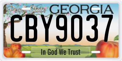 GA license plate CBY9037
