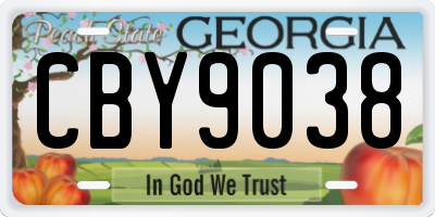 GA license plate CBY9038