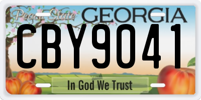 GA license plate CBY9041