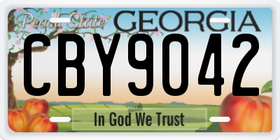 GA license plate CBY9042