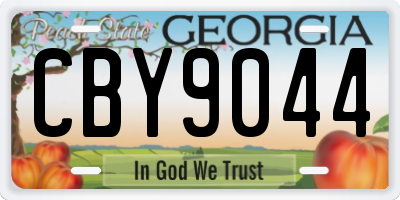 GA license plate CBY9044