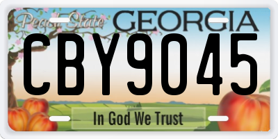 GA license plate CBY9045