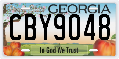 GA license plate CBY9048