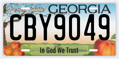 GA license plate CBY9049
