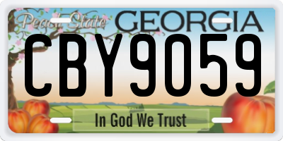 GA license plate CBY9059