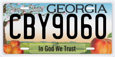 GA license plate CBY9060