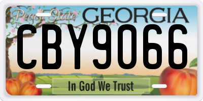 GA license plate CBY9066