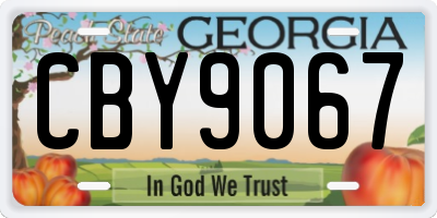 GA license plate CBY9067