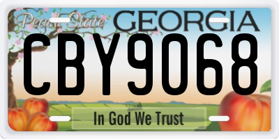GA license plate CBY9068