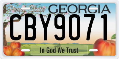 GA license plate CBY9071