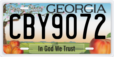 GA license plate CBY9072