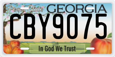GA license plate CBY9075