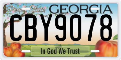 GA license plate CBY9078