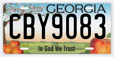 GA license plate CBY9083