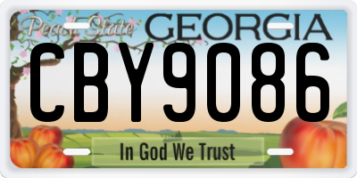GA license plate CBY9086
