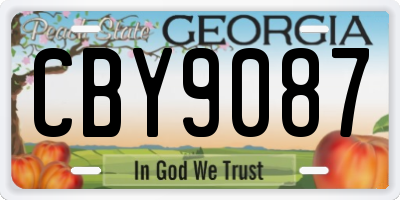 GA license plate CBY9087