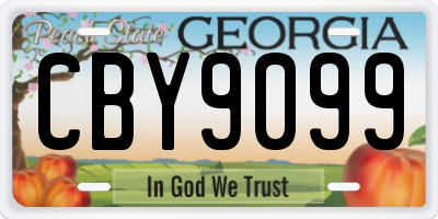 GA license plate CBY9099
