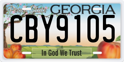 GA license plate CBY9105