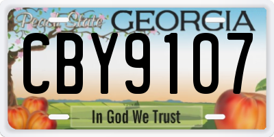 GA license plate CBY9107