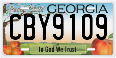 GA license plate CBY9109