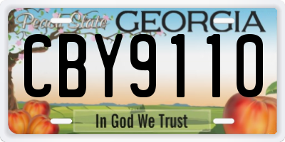 GA license plate CBY9110