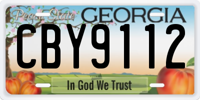 GA license plate CBY9112
