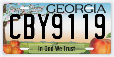 GA license plate CBY9119