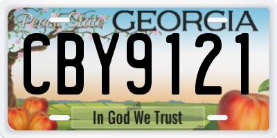 GA license plate CBY9121