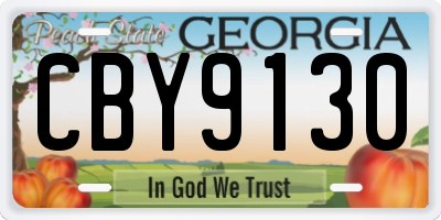 GA license plate CBY9130