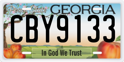 GA license plate CBY9133