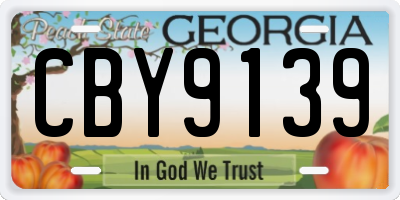 GA license plate CBY9139