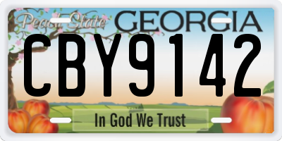 GA license plate CBY9142