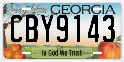 GA license plate CBY9143
