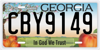 GA license plate CBY9149