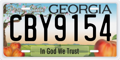 GA license plate CBY9154
