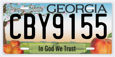 GA license plate CBY9155