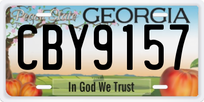 GA license plate CBY9157