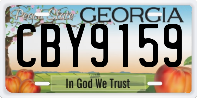 GA license plate CBY9159