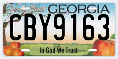 GA license plate CBY9163