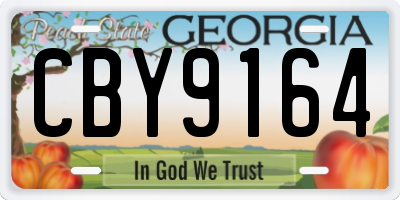 GA license plate CBY9164