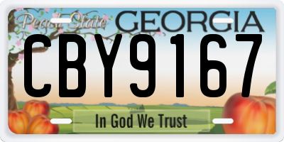 GA license plate CBY9167