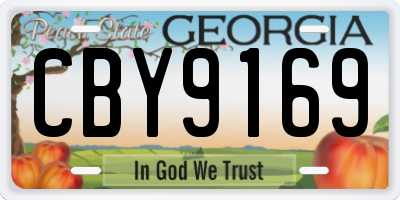 GA license plate CBY9169