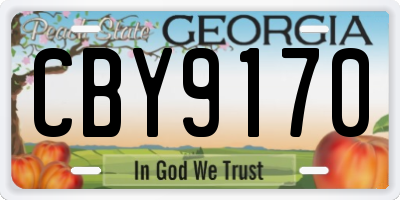 GA license plate CBY9170