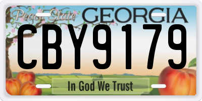 GA license plate CBY9179
