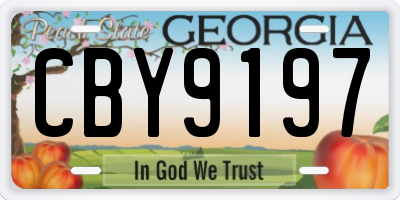 GA license plate CBY9197